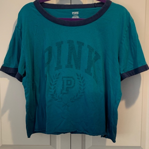 VS PINK Cropped Dip Dye Tee - Picture 1 of 5